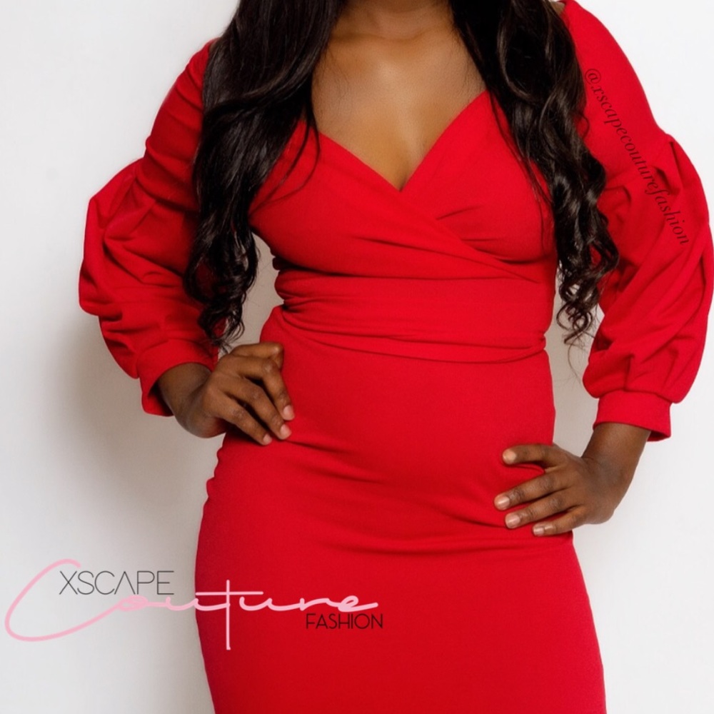 Red classy dress